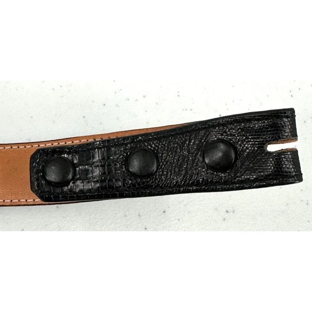 James‎ Reid Ltd. Womens Waist Belt Strap Black Reptile Genuine Leather Size 29